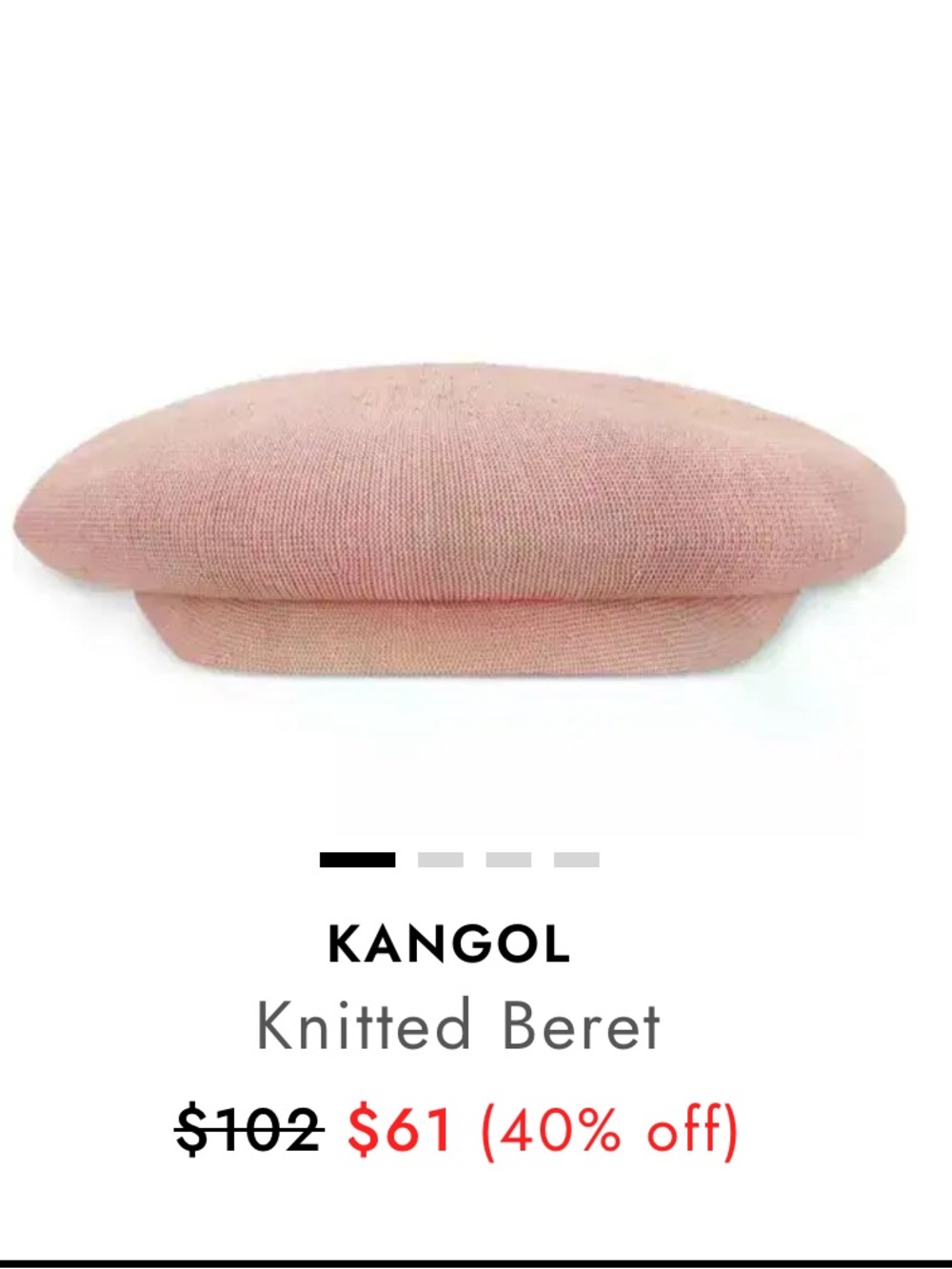Kangol Pink Knitted Beret women’s small so cute Halloween theater old money
